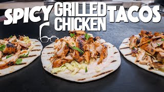 SPICY GRILLED CHICKEN TACOS  SAM THE COOKING GUY [upl. by Leahplar]