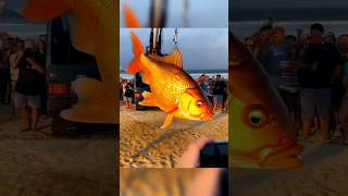 Biggest goldfish found 😱🤯 fish ocean nature sea beach india ai animals ytviral ytshorts [upl. by Siloa]