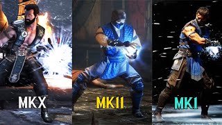 Sub Zero Ice Ball  MKX vs MK11 vs MK1 Brutality [upl. by Nyledaj]