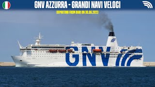 Departure of ferry GNV AZZURRA Bari Grandi Navi Veloci  HD 1080p [upl. by Slade537]