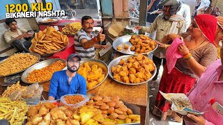 Dharm Maharaj ka Bhairant BIKANERI Nashta 😍 Jumbo Parathe RAJWADI Kachori  Street Food India New [upl. by Nnylyar]