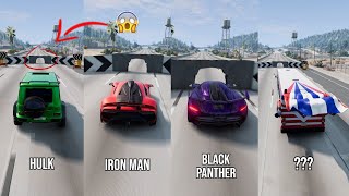 Super Heros Cars vs Tight Hole 8 😱 BeamNGDrive  The Real Granny [upl. by Okoyk]