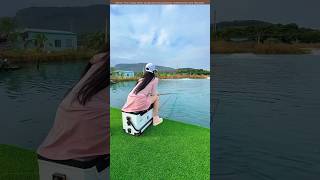 This girl should sit here alone and catch fish 🐟 🤯😱 shortvideo amazingfacts [upl. by Ilatfan26]