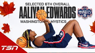 Washington Mystics draft Canadian Aaliyah Edwards sixth overall [upl. by Laleb]