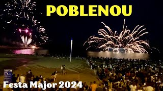 Fireworks at Festa Major del Poblenou 2024 at Playa de Bogatell Barcelona [upl. by Lavery]