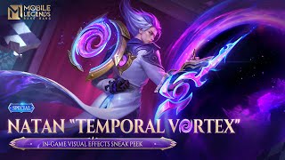 New Skin  Natan quotTemporal Vortexquot  Mobile Legends Bang Bang [upl. by Annawahs]