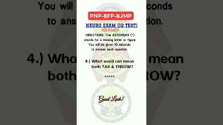 IQ TEST 15  NEURO EXAM for PNP BFP amp BJMP APPLICANTSASPIRANTS  MENTAL ABILITY TEST [upl. by Onirotciv]