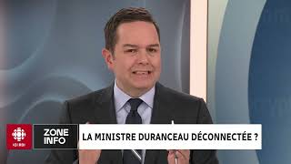 Zone Info  Une ministre déconnectée [upl. by Arrej]