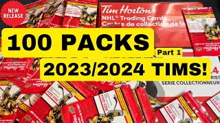 REDEMPTION HUNT BEGINS 100 PACKS of 202324 Upper Deck Tim Hortons Hockey Cards  part 1 [upl. by Ashelman]