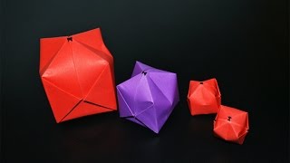 Origami Balloon  Waterbomb  Instructions in English BR [upl. by Lener]