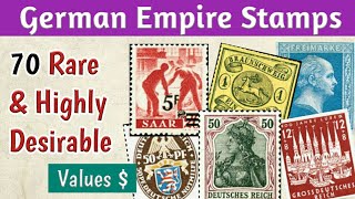 Rare German Stamps Worth Money  Part 3  70 Valuable Germany Postage Stamps Review [upl. by Esir]