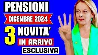 PENSIONI DICEMBRE 2024 👉 3 NOVITÀ IN ARRIVO CON LULTIMO PAGAMENTO ✅ ECCOLE TUTTE [upl. by Ardeed984]