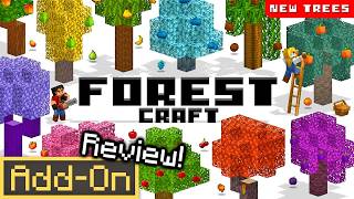 FOREST CRAFT ADDON Brings 17 NEW Trees to Minecraft Survival indepth review [upl. by Lull]