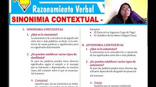 TEMA 1  SINONIMIA Y ANTONIMIA CONTEXTUAL RAZONAMIENTO VERBAL TERCERO DE SECUNDARIA [upl. by Eisor]