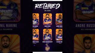 Retained Team KKR🫶SHRtrending ipl2025 shorts [upl. by Maples]