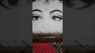 Sri Radha Hand Sketch  Painting Eyes drawing [upl. by Leirol]