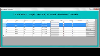C Insert Button Image CheckBox ComboBox TextBox into DataGridView Manually and Dynamically [upl. by Doe946]