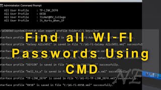 CMD  WiFi Password Check Windows 10  Find WIFI Password Using CMD [upl. by Nadnerb557]