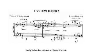 Vasily Kalinnikov  Chanson triste 189293 [upl. by Brecher]