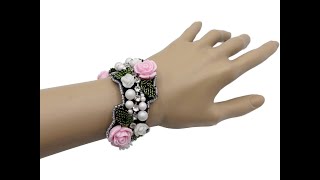 Armband mit Rosen Manschettenarmband Manschette Statement Schmuck [upl. by Rutledge353]