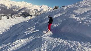 Skiing Grand Couloir Courchevel Feb 2018 2 [upl. by Petras]