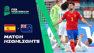 HIGHLIGHTS Spain v New Zealand  FIFA Futsal World Cup Uzbekistan 2024 [upl. by Natsud]