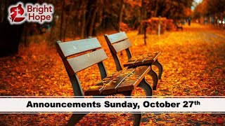 27OCT Announcements 202 [upl. by Urana431]