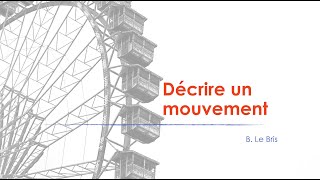 Décrire un mouvement  vitesse [upl. by Aicek]