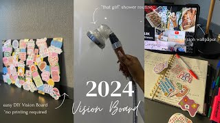 2024 VISION BOARD  manifesting my dream life leveling up new year reset [upl. by Ameh]