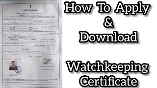 How to Apply amp Download Watchkeeping Certificate [upl. by Gracie]