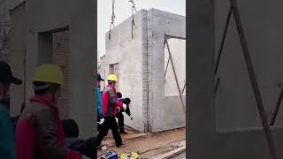 Cement house cement wall installation process Good tools and machinery can increase work efficiency [upl. by Jamie]