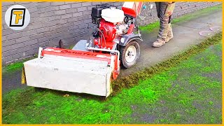 MOSS COVERED STREETS Get Cleaned SPOTLESS  Satisfying Street Sweeper amp Driveway Cleaning Machines [upl. by Maite]