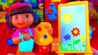 Dora The Explorer Surprise Egg Unboxing Artist Dora Toy with Painting Kit FisherPrice Nickelodeon [upl. by Kathye]