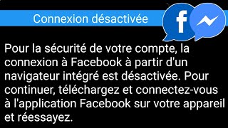 Comment réparer la connexion à Facebook à partir dun navigateur intégré est désactivée 2022 [upl. by Eiuol]