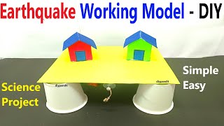 earthquake working model science project for exhibition  simple and easy steps  DIY pandit [upl. by Aleakcim]