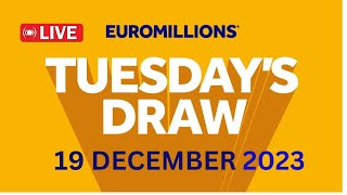 The National Lottery EuroMillions draw live Tuesday 19 Dec 2023  euromillions live tonight [upl. by Smith985]