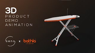 Bathla XPres Ace Ironing Board  3D Product Demo Animation by Sens Visuals [upl. by Eicats]