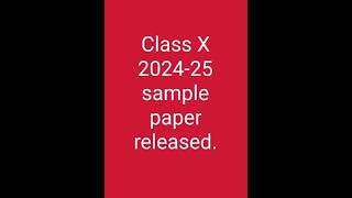 CBSE Class 10th 202425 sample paper released [upl. by Sharp410]