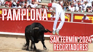 💥 SAN FERMÍN 2024 🏆 RECORTADORES CON TOROS BRAVOS EN PAMPLONA [upl. by Dre]