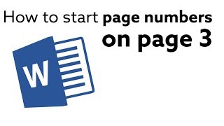 Microsoft Word  How to start page numbers on page 3 [upl. by Seniag]