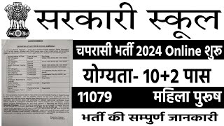 सरकारी स्कूल चपरासी भर्ती 2024 Online Apply Government School Chaprasi Bharti  Sarkari School [upl. by Truc767]