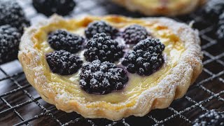 Blackberry Cream Cheese Tarts  Easy Puff Pastry Dessert Recipe [upl. by Iba947]