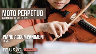 Moto Perpetuo 3rd Suite No 6  Allegro Piano Accompaniment for Violin [upl. by Nysa]