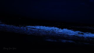 Melt Away Insomnia Symptoms and Sleep Well with Ocean Wave Sounds on a Dark at Night [upl. by Ainerbas]