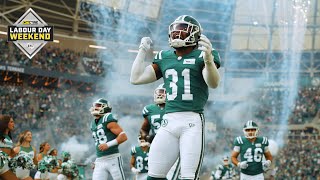 Saskatchewan vs Winnipeg Cinematic Game Recap  CFL OK Tire Labour Day Weekend [upl. by Mayhew]