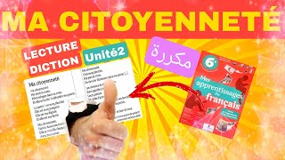 Lecture Diction  Ma citoyenneté  6AEP Unité 2 Mes apprentissages en français [upl. by Saidel586]