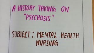 Assignment  History Taking  Mental Health Nursing [upl. by Atikin438]