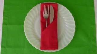 Napkin Folding  Simple Pocket [upl. by Eladnar]