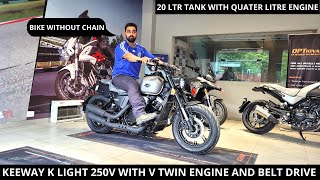 KEEWAY K LIGHT 250V  V TWIN ENGINE WITH BELT DRIVE  NEW CRUISER IN TOWN  SPECS  SOUND  FEATURES [upl. by Ahselrak]