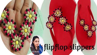 slippers designs idea learnwithshey4361easy decoratinghandmadefootwearsandles making filpflop [upl. by Icam]